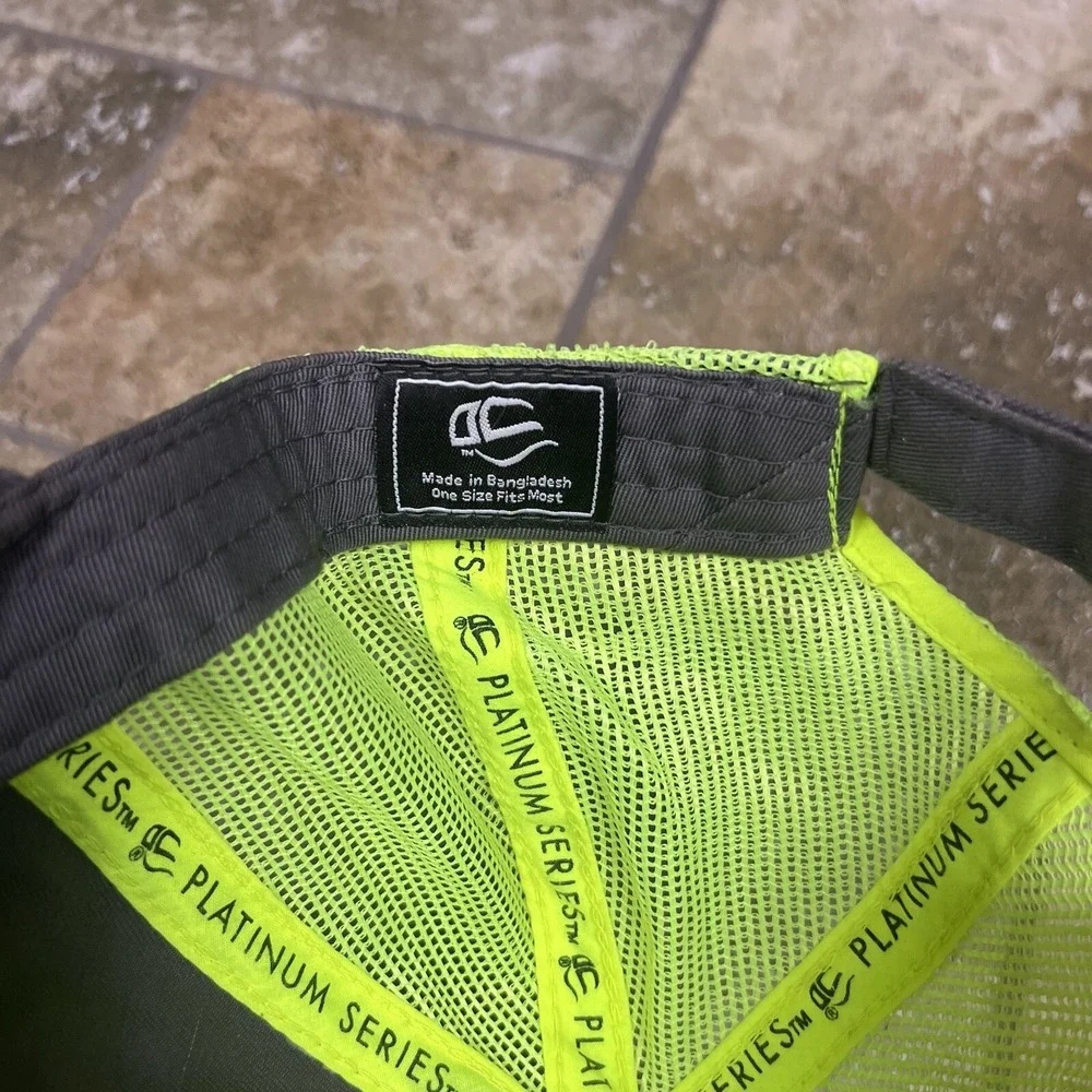 Birdsong Peanuts Hat Mens Grey Neon Yellow Mesh Back‎ Trucker Farm Seed Cap